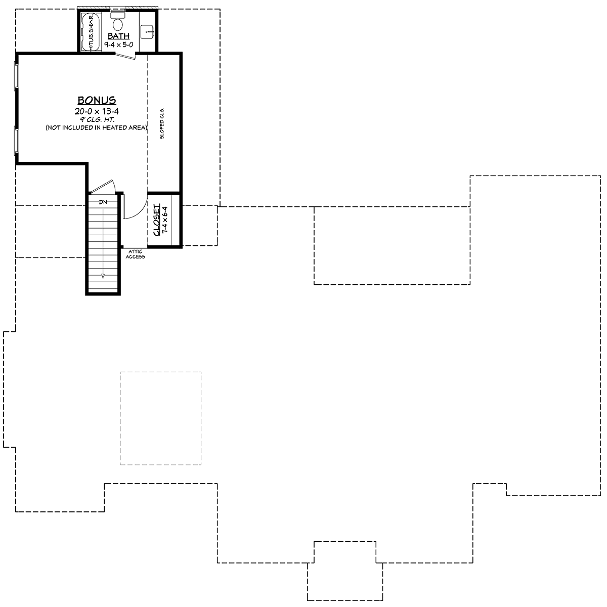 Cottage European Farmhouse Level Two of Plan 80837