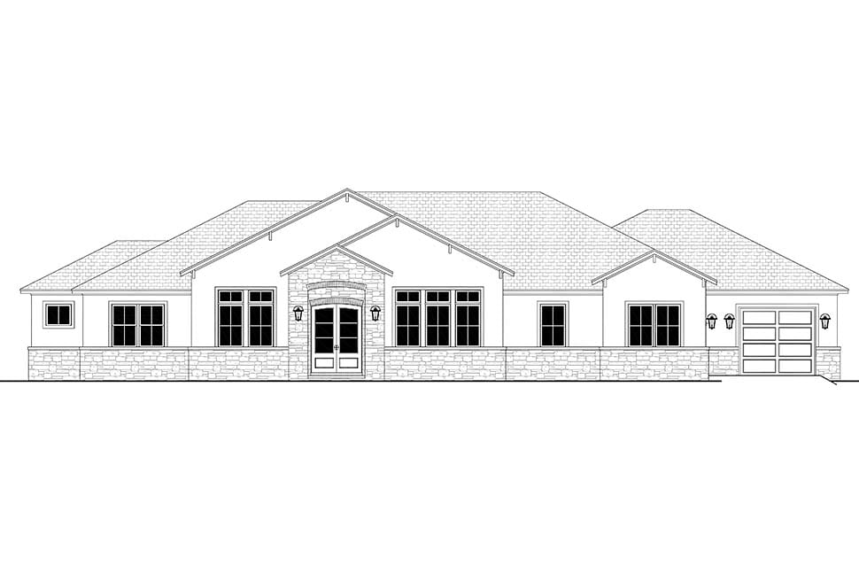Country, Farmhouse, Ranch Plan with 3078 Sq. Ft., 3 Bedrooms, 4 Bathrooms, 3 Car Garage Picture 4
