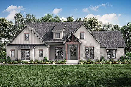 Country Craftsman Farmhouse Traditional Elevation of Plan 80839