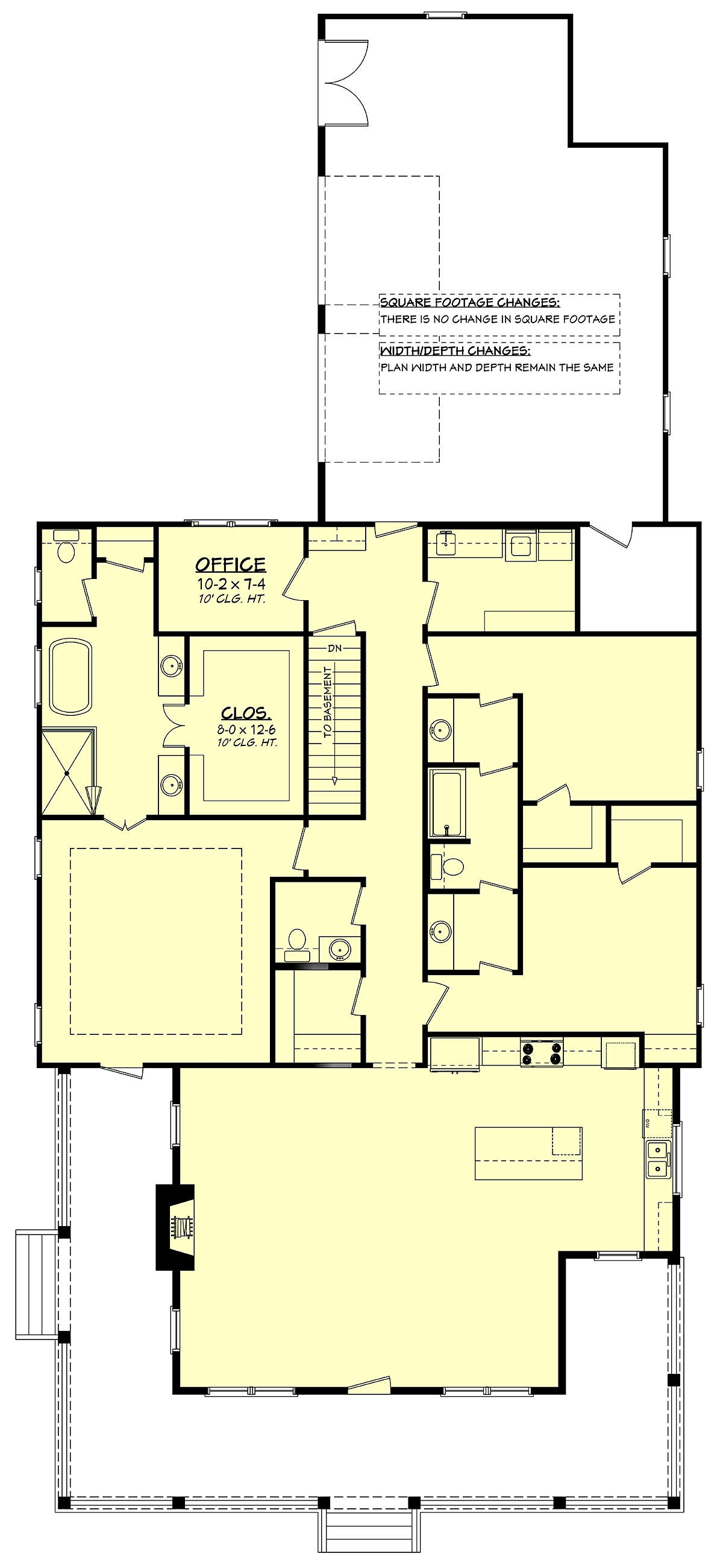 Country Farmhouse Southern Traditional Alternate Level One of Plan 80841