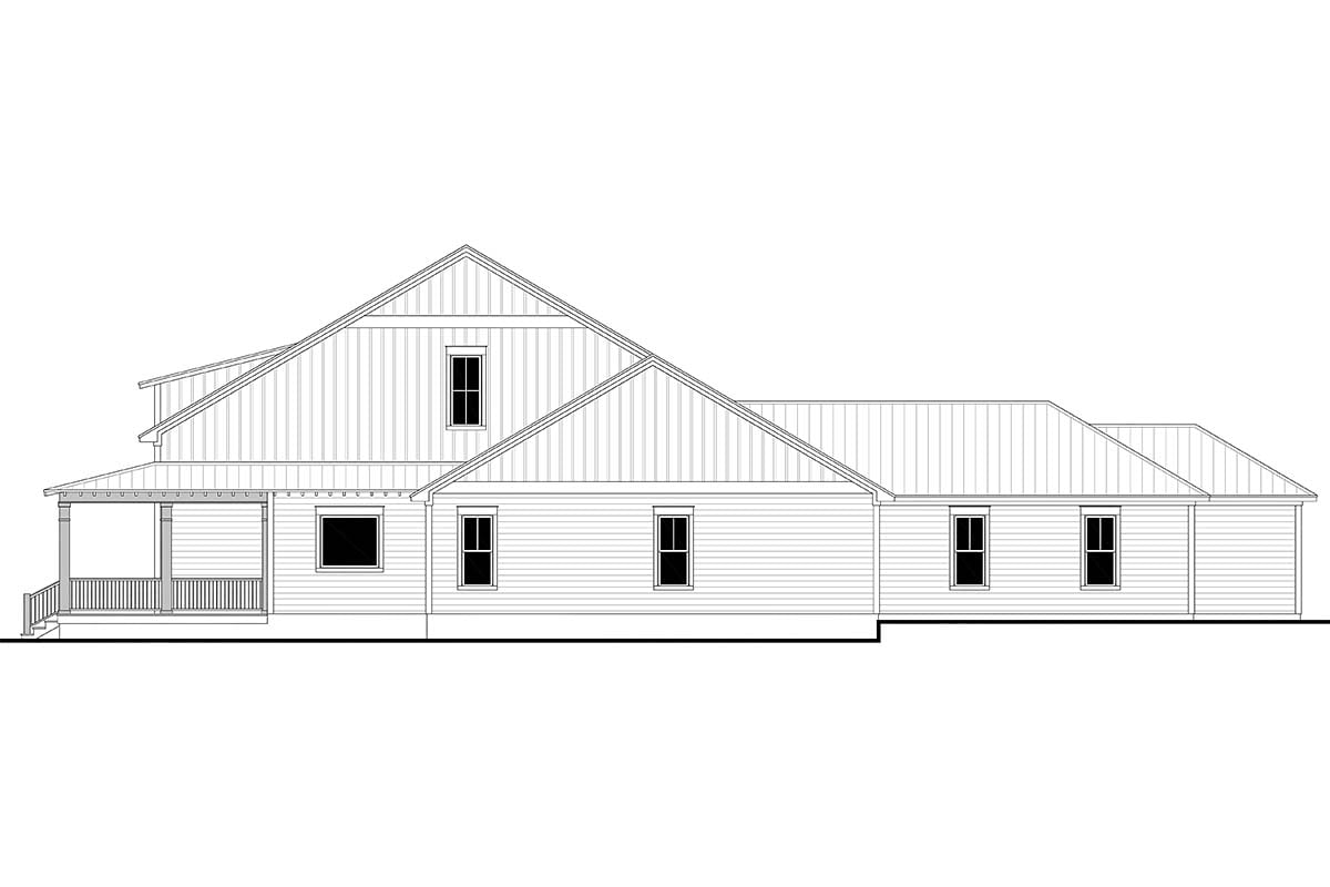 Country, Farmhouse, Southern, Traditional Plan with 2444 Sq. Ft., 3 Bedrooms, 3 Bathrooms, 2 Car Garage Picture 2