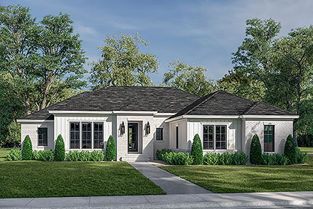 Contemporary Traditional Elevation of Plan 80842
