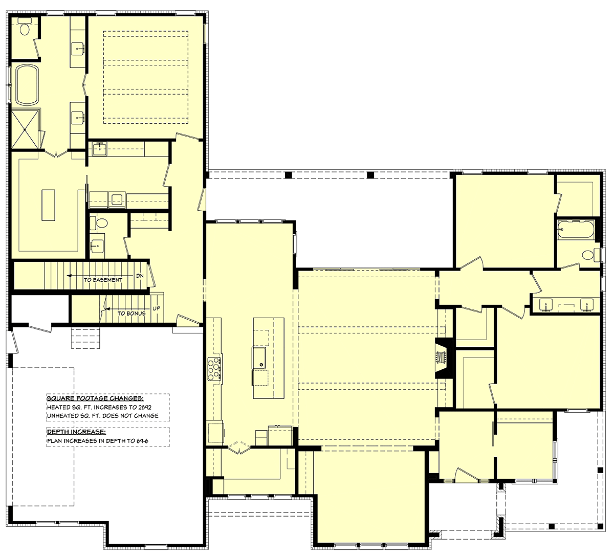 Country Farmhouse New American Style Southern Traditional Alternate Level One of Plan 80844