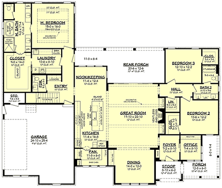House Plan 80844 First Level Plan