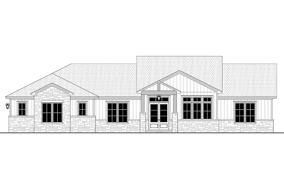 Country, Farmhouse, Ranch Plan with 2574 Sq. Ft., 3 Bedrooms, 3 Bathrooms, 2 Car Garage Picture 4