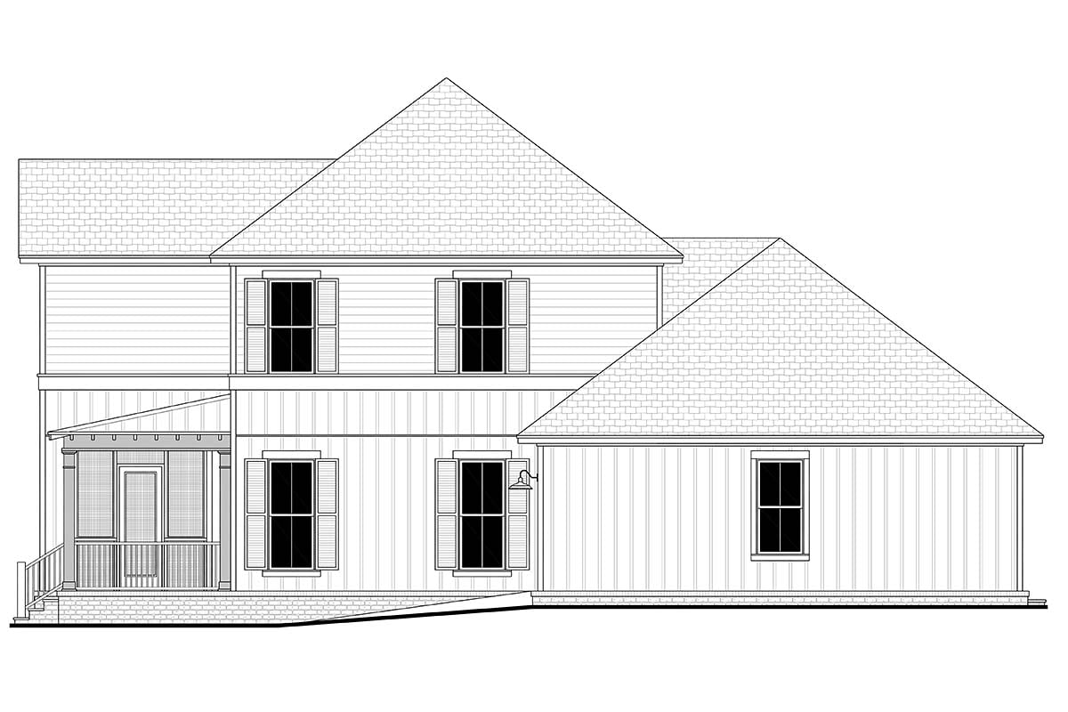 Farmhouse Plan with 2388 Sq. Ft., 3 Bedrooms, 3 Bathrooms, 2 Car Garage Picture 2
