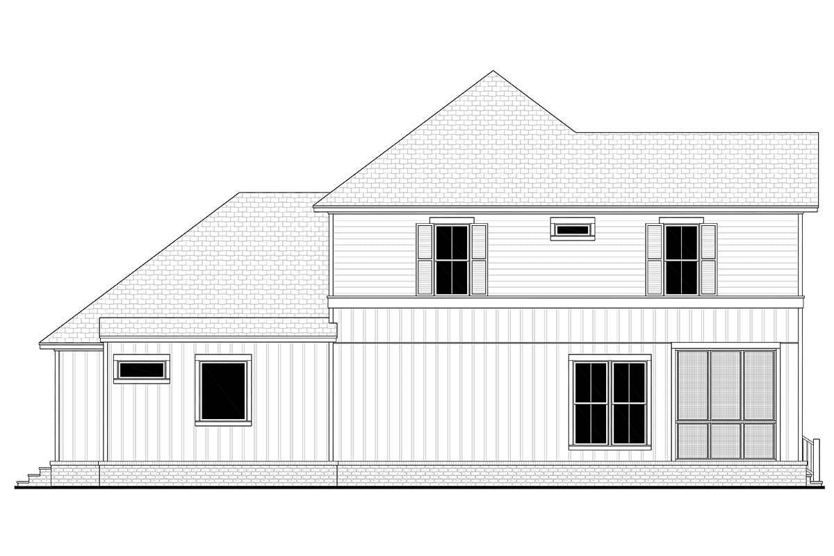 Farmhouse Plan with 2388 Sq. Ft., 3 Bedrooms, 3 Bathrooms, 2 Car Garage Picture 3