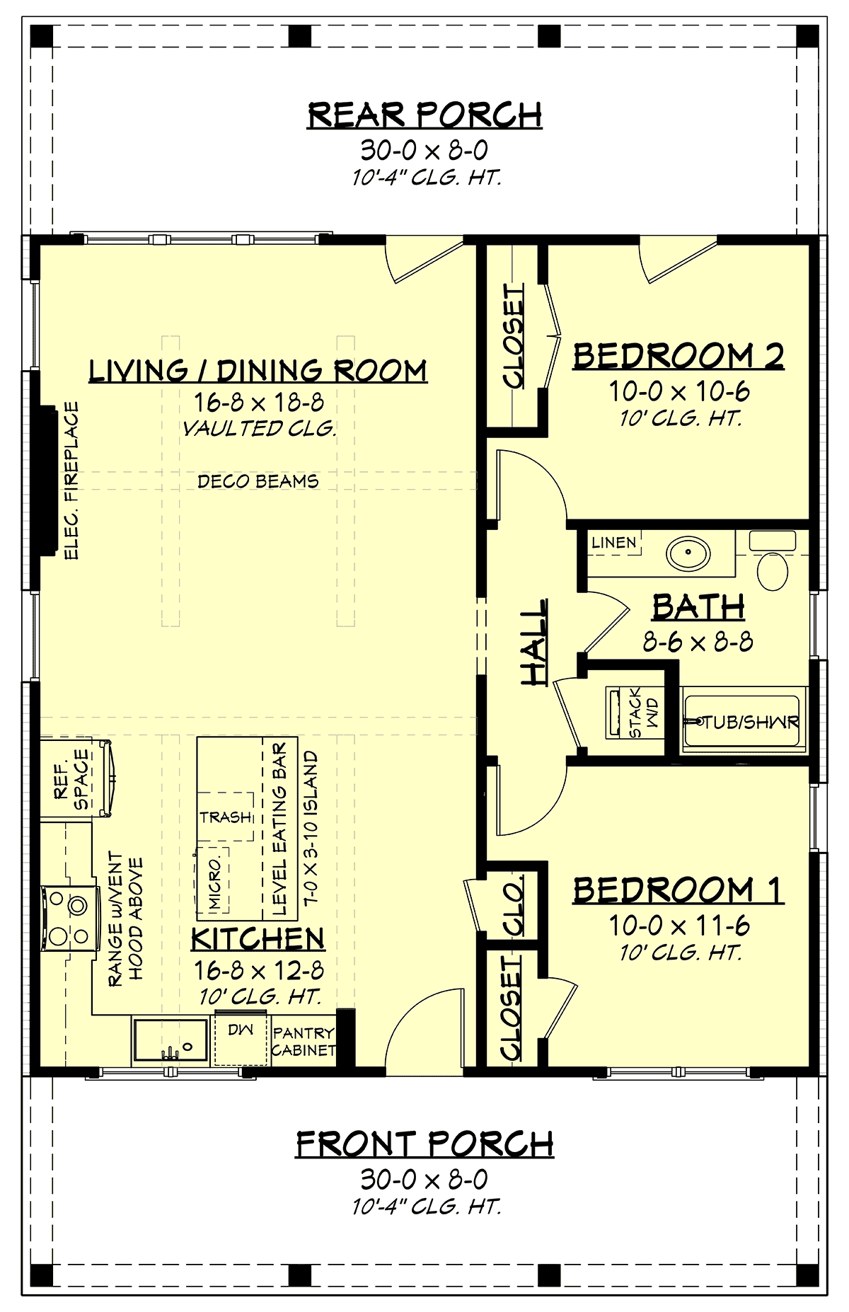 Country Farmhouse Traditional Level One of Plan 80849