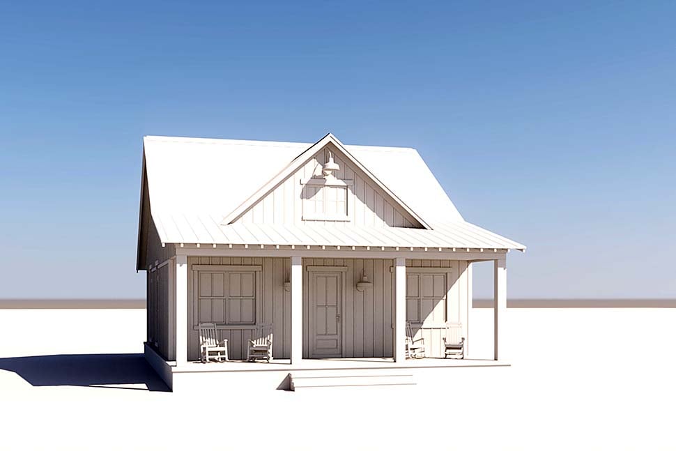 Country, Farmhouse, Traditional Plan with 960 Sq. Ft., 2 Bedrooms, 1 Bathrooms Picture 5