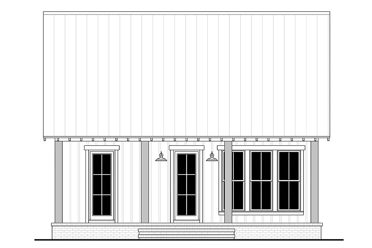Country Farmhouse Traditional Rear Elevation of Plan 80849