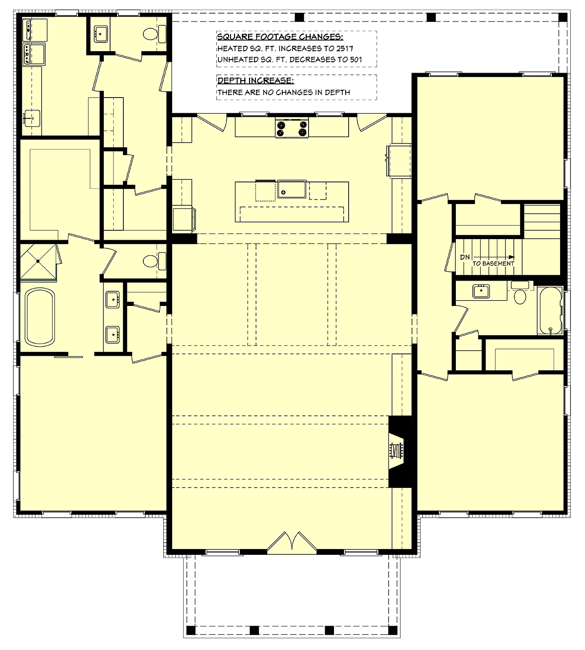 Country Craftsman Farmhouse Southern Alternate Level One of Plan 80851