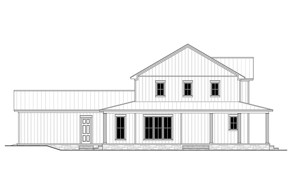 Farmhouse, French Country, New American Style, Traditional Plan with 2628 Sq. Ft., 4 Bedrooms, 3 Bathrooms, 2 Car Garage Picture 3
