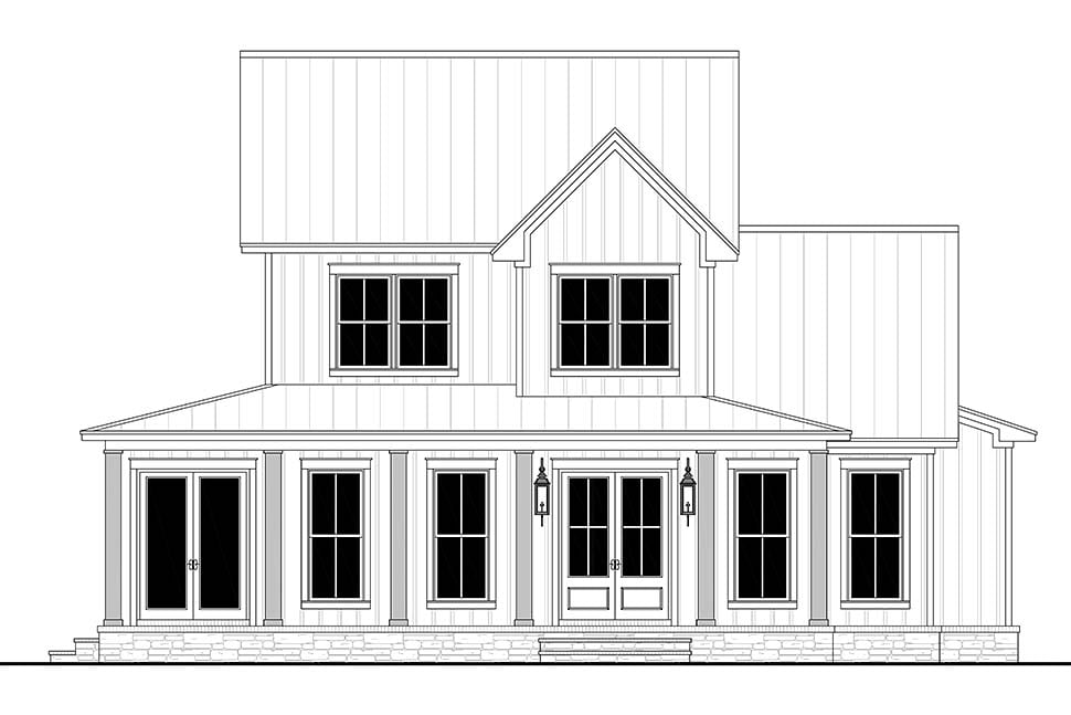 Farmhouse, French Country, New American Style, Traditional Plan with 2628 Sq. Ft., 4 Bedrooms, 3 Bathrooms, 2 Car Garage Picture 4