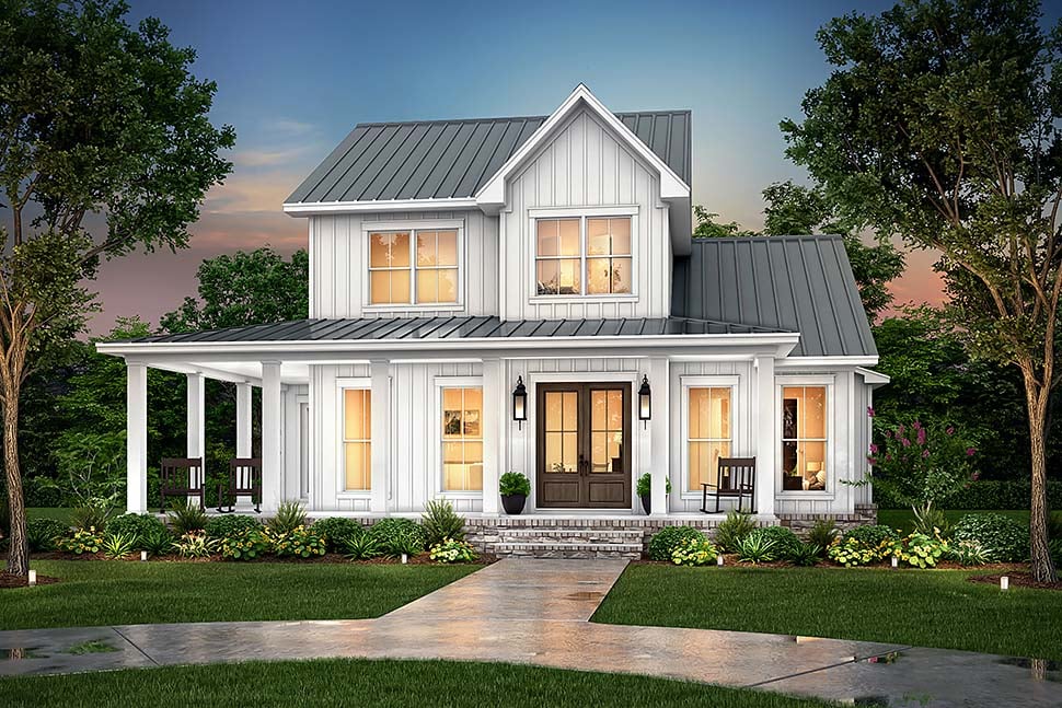 Farmhouse, French Country, New American Style, Traditional Plan with 2628 Sq. Ft., 4 Bedrooms, 3 Bathrooms, 2 Car Garage Picture 5