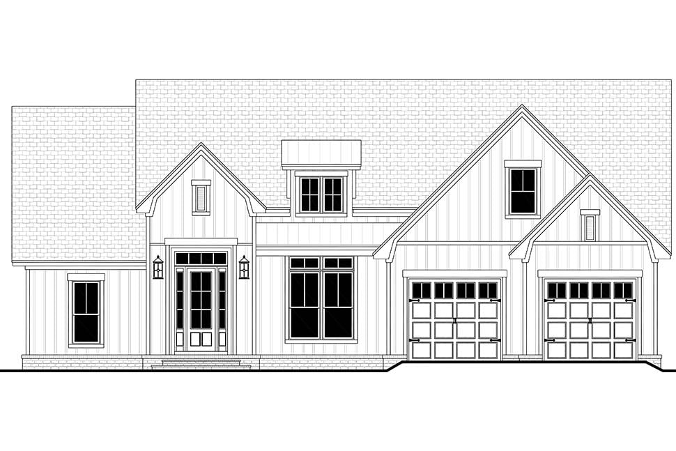 Country, Craftsman, Farmhouse, Southern Plan with 2241 Sq. Ft., 3 Bedrooms, 3 Bathrooms, 2 Car Garage Picture 4