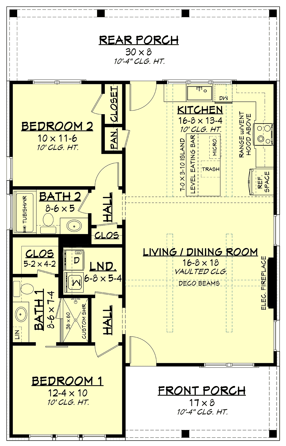 Country Farmhouse Traditional Level One of Plan 80854