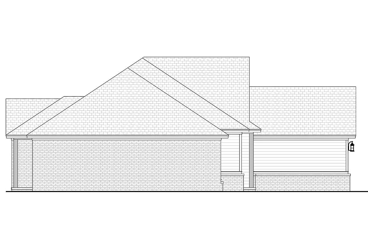 Country, Farmhouse, Traditional Plan with 1795 Sq. Ft., 4 Bedrooms, 2 Bathrooms, 2 Car Garage Picture 3