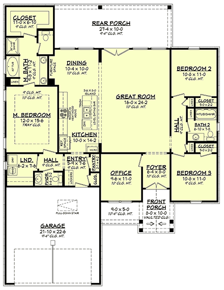 House Plan 80856 First Level Plan