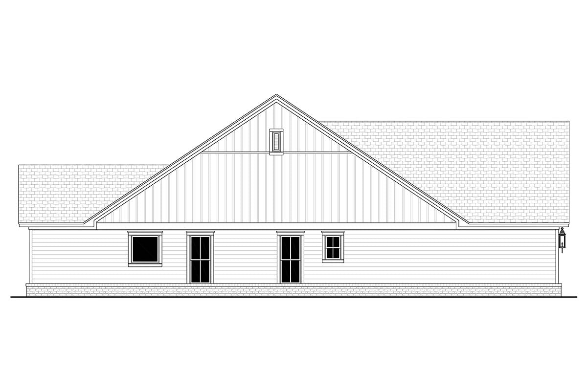 Country, Farmhouse, One-Story, Traditional Plan with 1828 Sq. Ft., 3 Bedrooms, 3 Bathrooms, 2 Car Garage Picture 3