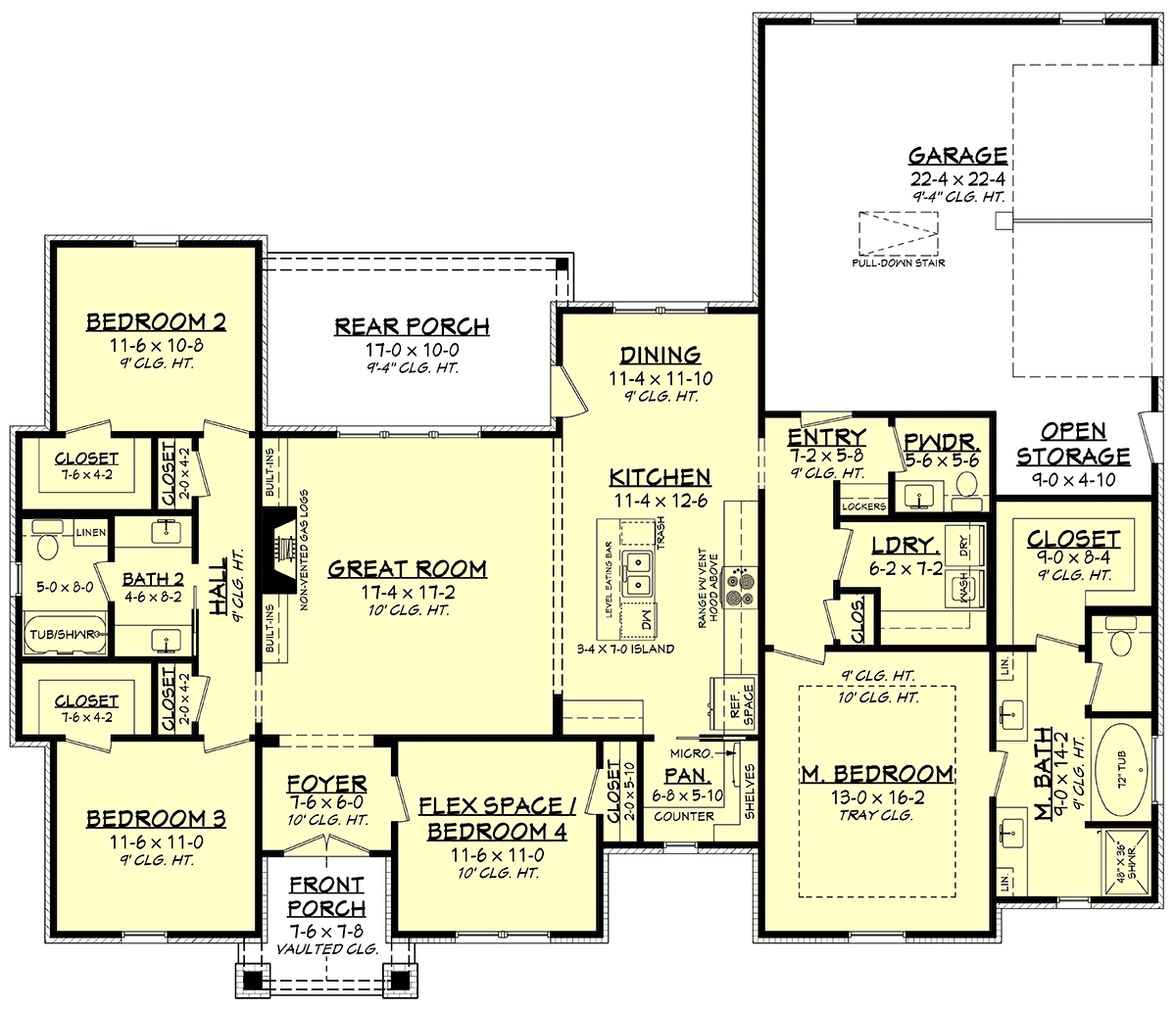 Country Craftsman Farmhouse Traditional Level One of Plan 80857