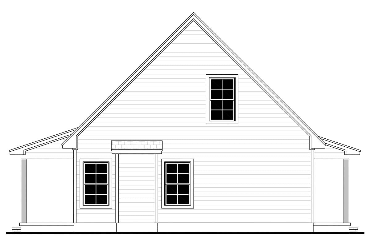 Cabin, Cottage, Country, Craftsman, Farmhouse, Traditional Plan with 1227 Sq. Ft., 1 Bedrooms, 2 Bathrooms Picture 2