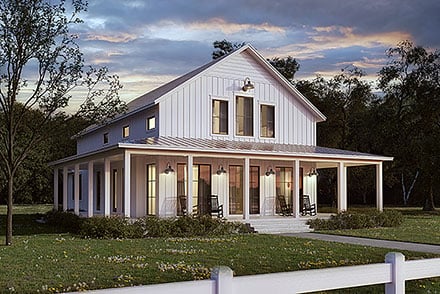 Barndominium, Country, Farmhouse, Southern House Plan 80860 with 4 Beds, 4 Baths