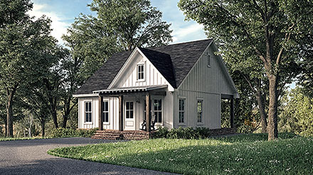 Cabin Cottage Country Craftsman One-Story Southern Traditional Elevation of Plan 80861