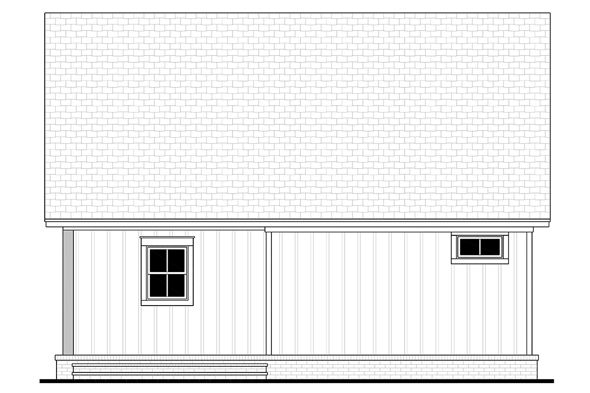 Cabin Cottage Country Craftsman One-Story Southern Traditional Rear Elevation of Plan 80861
