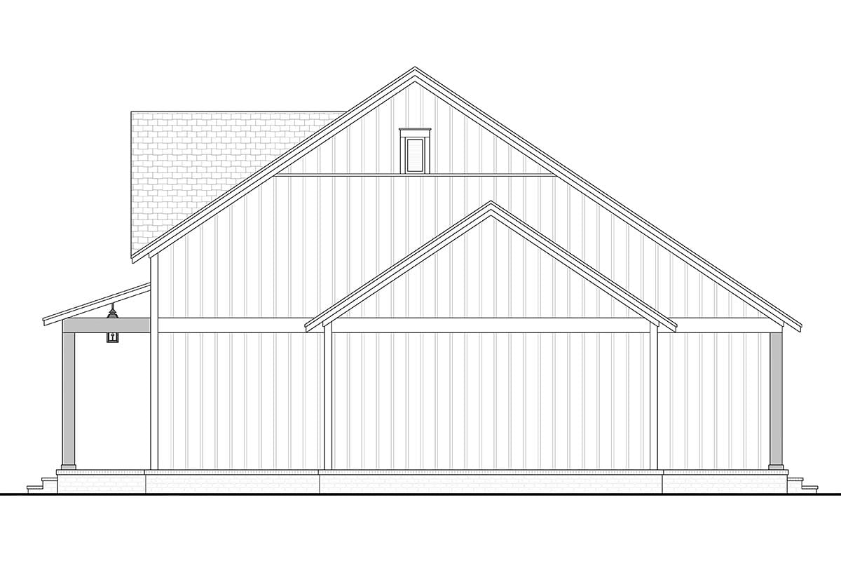 Country, Farmhouse, New American Style, Traditional Plan with 1263 Sq. Ft., 2 Bedrooms, 2 Bathrooms, 1 Car Garage Picture 2