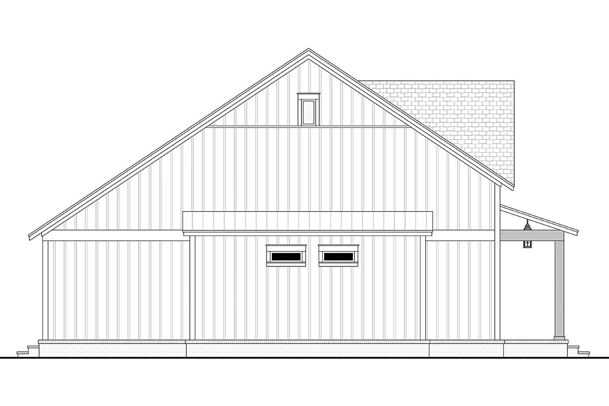 Country, Farmhouse, New American Style, Traditional Plan with 1263 Sq. Ft., 2 Bedrooms, 2 Bathrooms, 1 Car Garage Picture 3