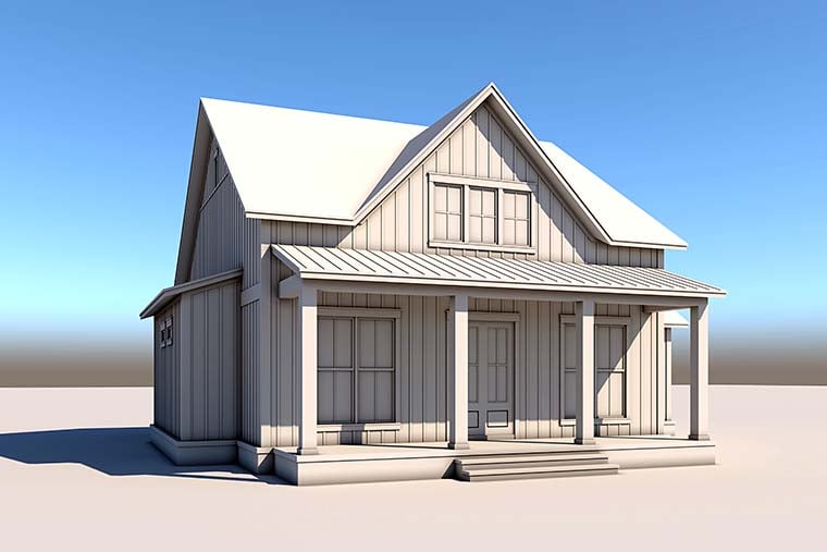 Country, Farmhouse, New American Style, Traditional Plan with 1263 Sq. Ft., 2 Bedrooms, 2 Bathrooms, 1 Car Garage Picture 6