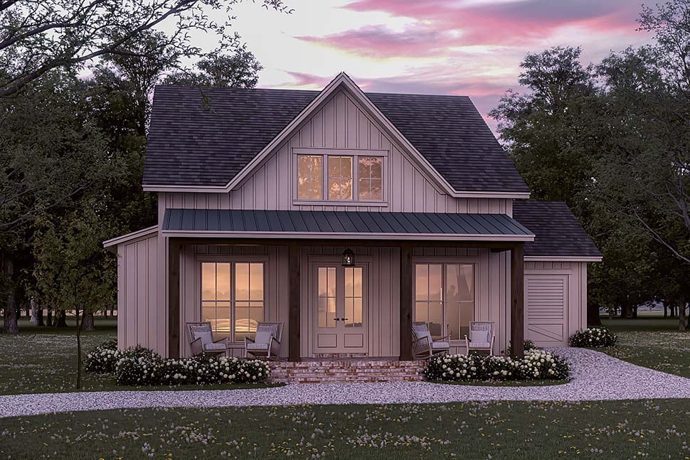 Country, Farmhouse, New American Style, Traditional Plan with 1263 Sq. Ft., 2 Bedrooms, 2 Bathrooms, 1 Car Garage Picture 8