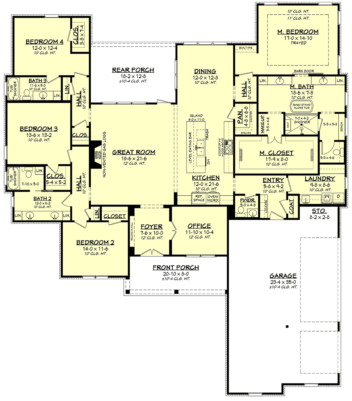 Craftsman Farmhouse Traditional Level One of Plan 80863