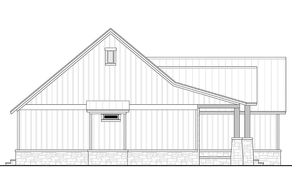 Country, Farmhouse, New American Style, Traditional Plan with 1698 Sq. Ft., 3 Bedrooms, 3 Bathrooms, 2 Car Garage Picture 3