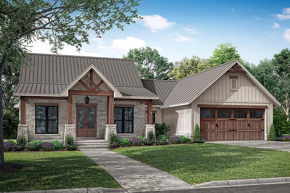 Country, Farmhouse, New American Style, Traditional Plan with 1698 Sq. Ft., 3 Bedrooms, 3 Bathrooms, 2 Car Garage Picture 5