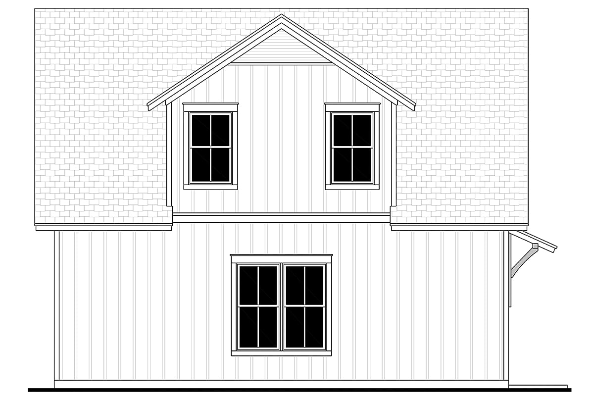 Country Craftsman Farmhouse Southern Rear Elevation of Plan 80865