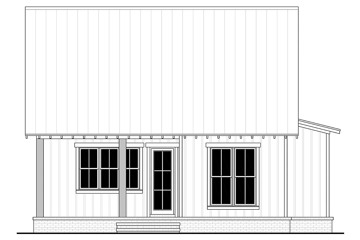 Country Farmhouse Traditional Rear Elevation of Plan 80866