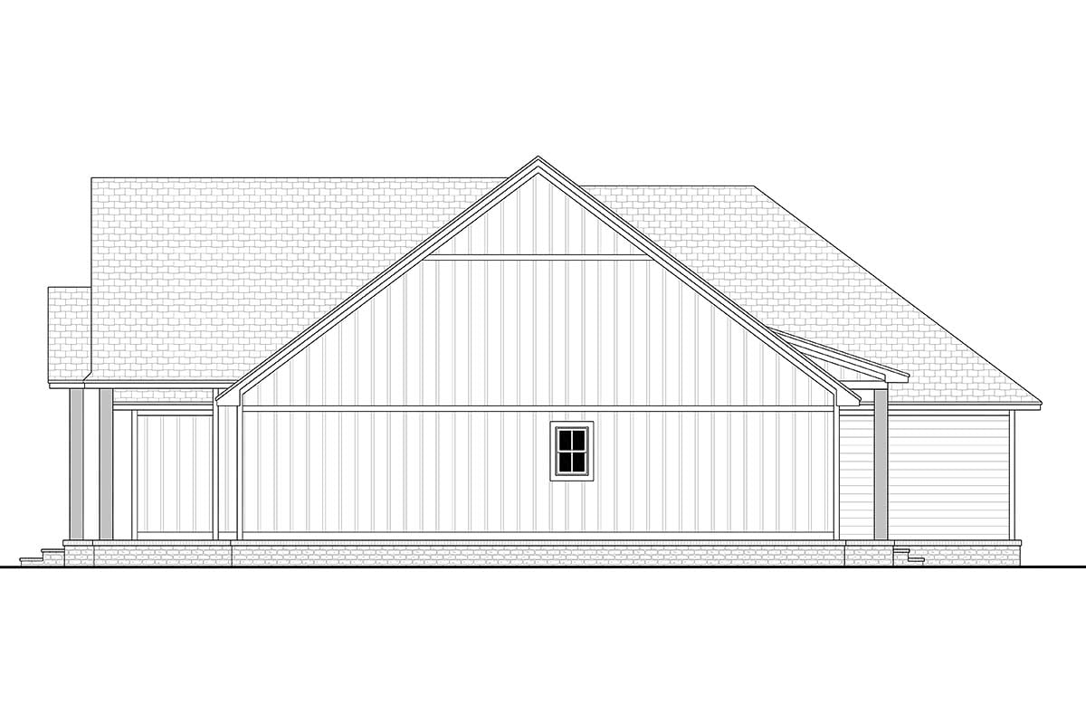 Country, Craftsman, Farmhouse, New American Style, Traditional Plan with 2092 Sq. Ft., 4 Bedrooms, 2 Bathrooms, 2 Car Garage Picture 2