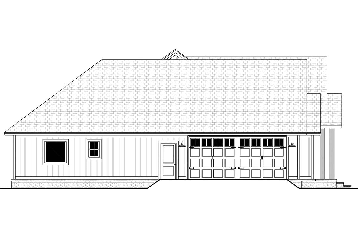 Country, Craftsman, Farmhouse, New American Style, Traditional Plan with 2092 Sq. Ft., 4 Bedrooms, 2 Bathrooms, 2 Car Garage Picture 3