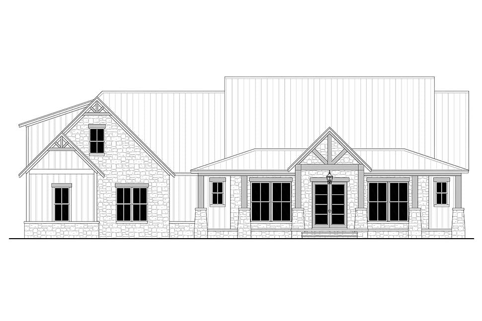 Country, Farmhouse, New American Style, Traditional Plan with 2961 Sq. Ft., 4 Bedrooms, 4 Bathrooms, 3 Car Garage Picture 4