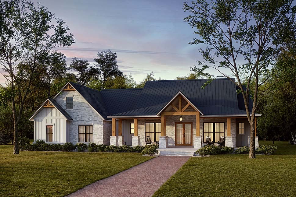 Country, Farmhouse, New American Style, Traditional Plan with 2961 Sq. Ft., 4 Bedrooms, 4 Bathrooms, 3 Car Garage Picture 8