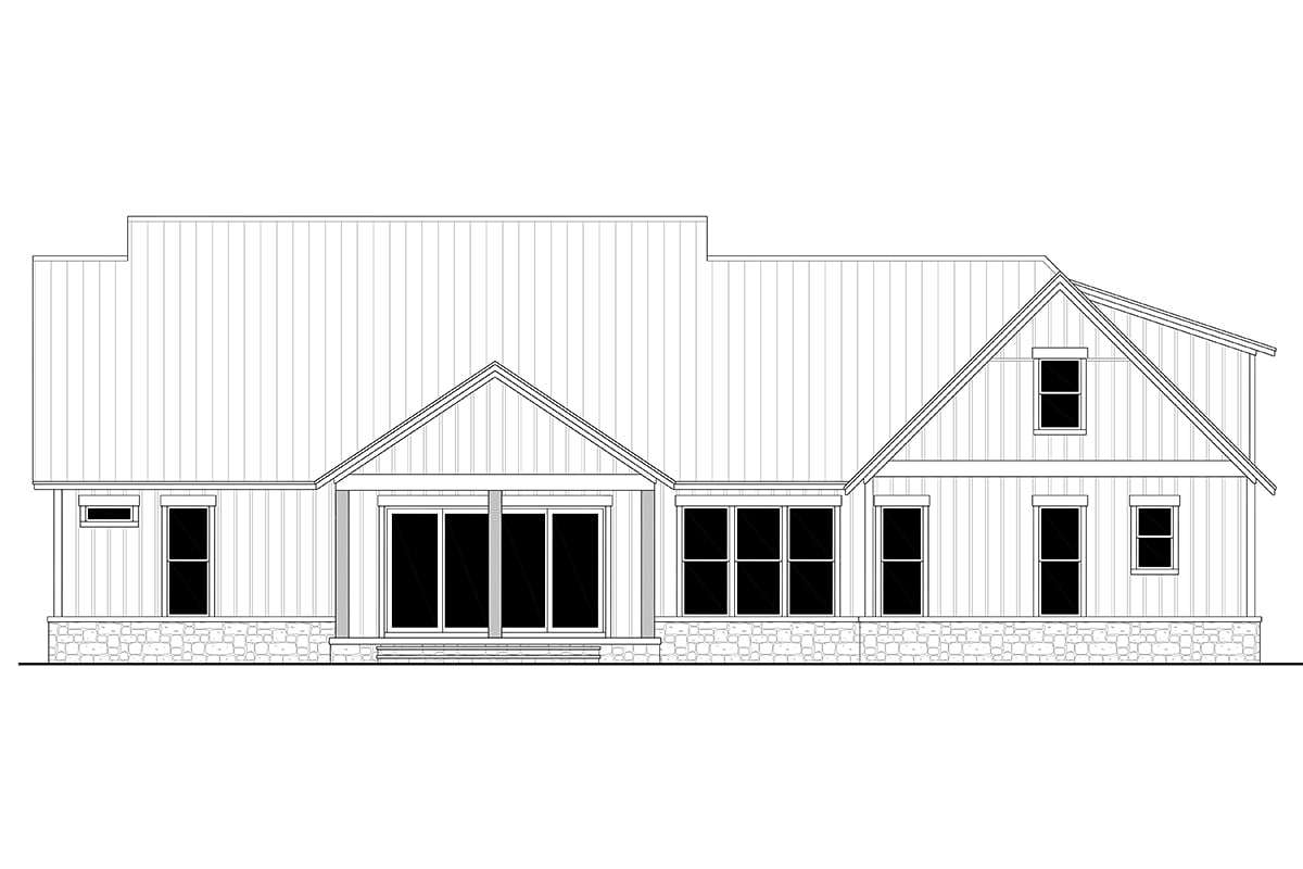 Country Farmhouse New American Style Traditional Rear Elevation of Plan 80872