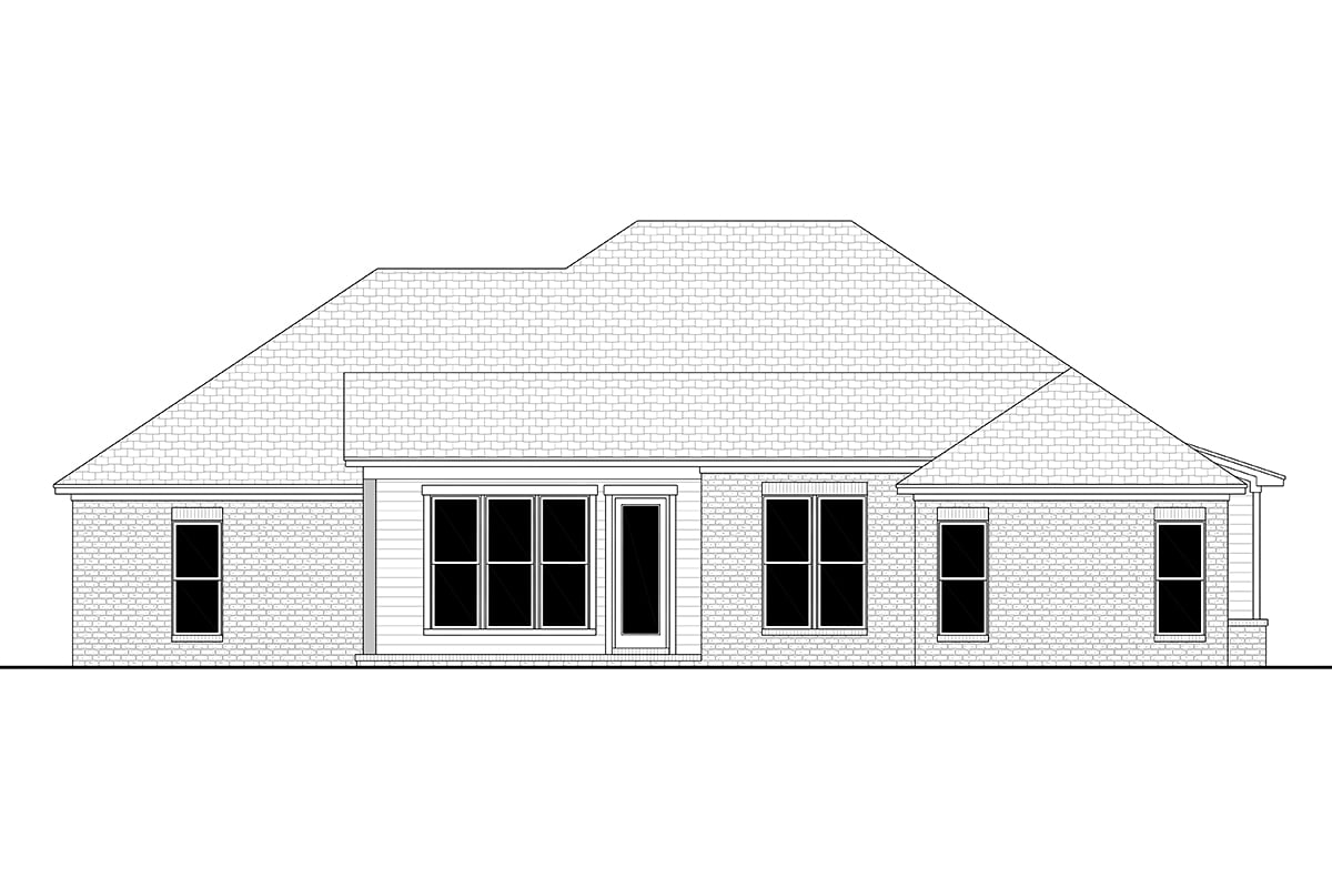 Country Craftsman Farmhouse Traditional Rear Elevation of Plan 80873