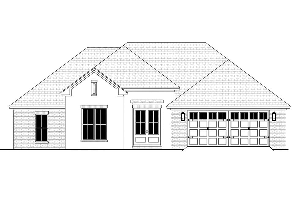 Country, Traditional Plan with 1999 Sq. Ft., 4 Bedrooms, 3 Bathrooms, 2 Car Garage Picture 4