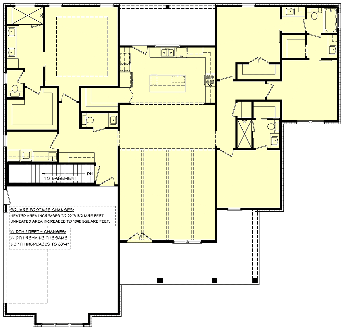 Country Craftsman Farmhouse Alternate Level One of Plan 80876