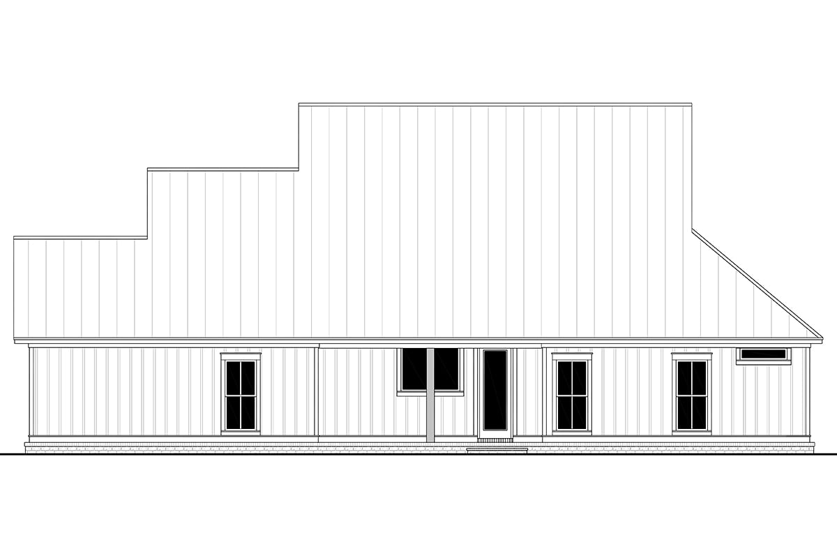 Country Craftsman Farmhouse Rear Elevation of Plan 80876