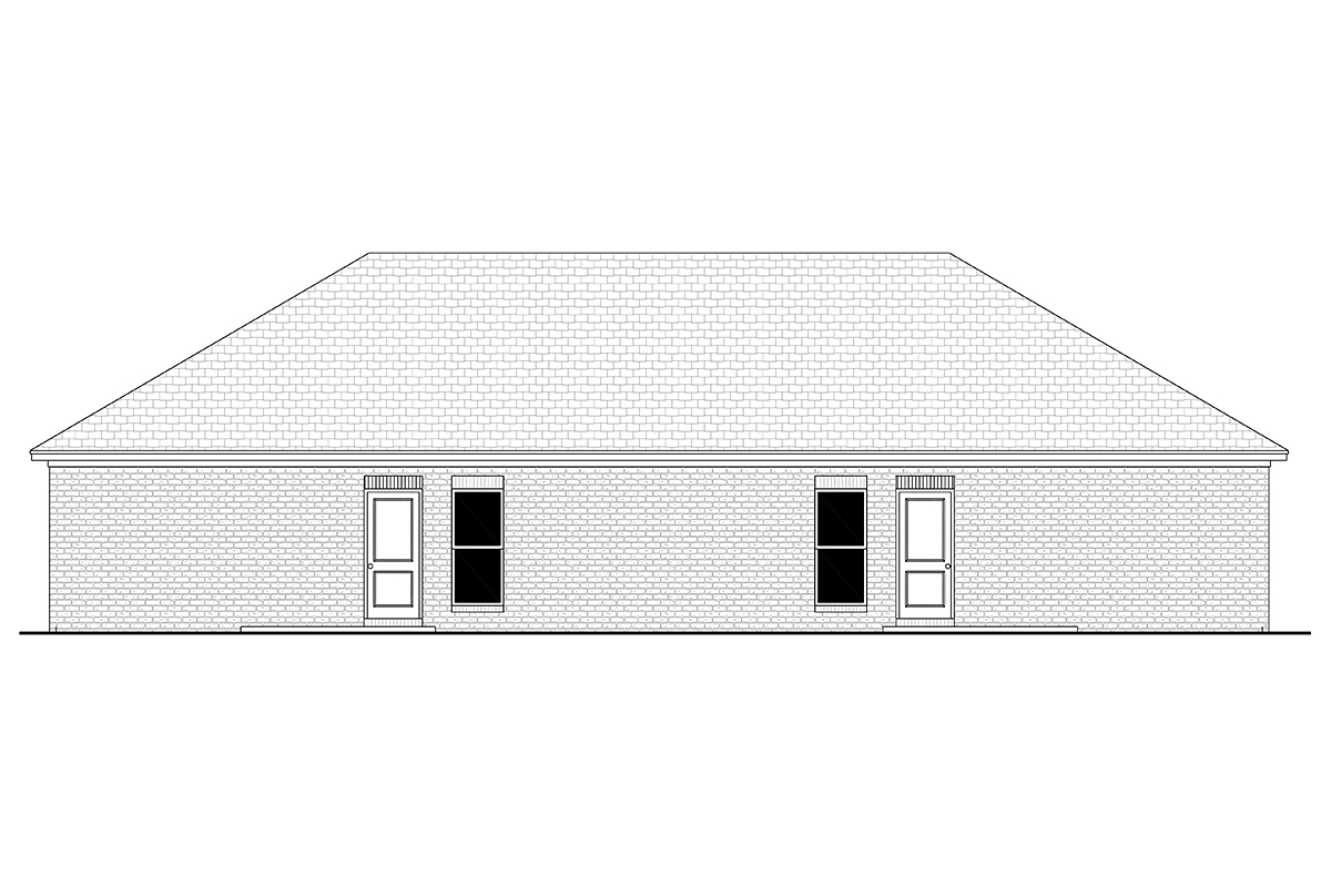 Country Farmhouse Traditional Rear Elevation of Plan 80877
