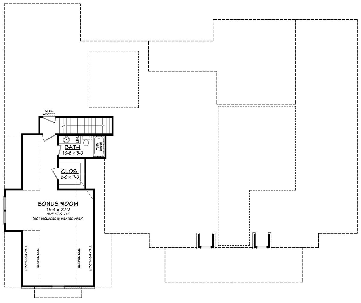 Country Farmhouse Traditional Level Two of Plan 80879