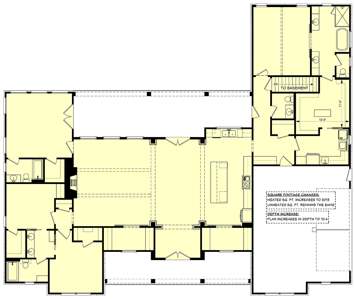 Farmhouse Traditional Alternate Level One of Plan 80880
