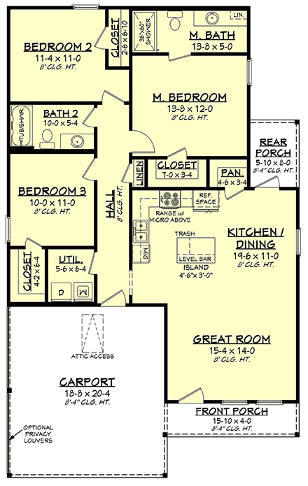 House Plan 80882 First Level Plan